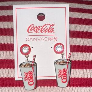 Coca-Cola Diet Coke Cup Earrings with Red Accents